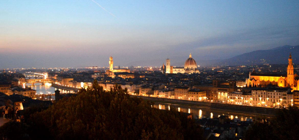 Florence, Italy at the sunset