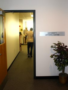 Entrance to the university academic advising office.