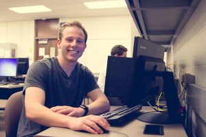 student in computer science lab