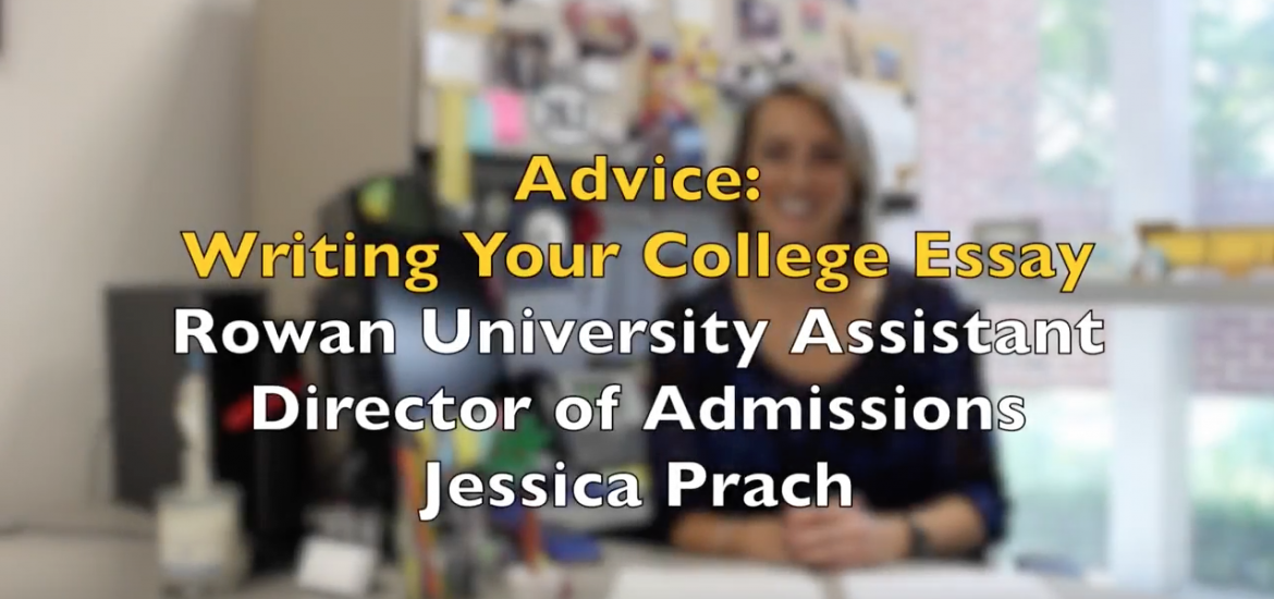 Screenshot of beginning frame of College Essay Advice video.
