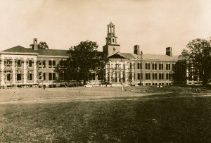 The original Bunce Hall being built