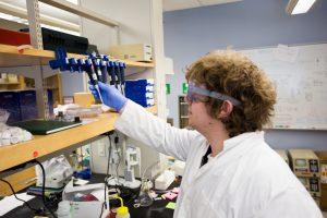 Jeremy inside lab at Engineering building 