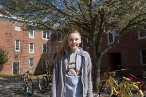 Magnolia Hall resident loves the courtyard at Rowan University