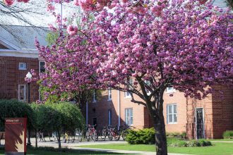Rowan Universitys Willow Hall during Spring time