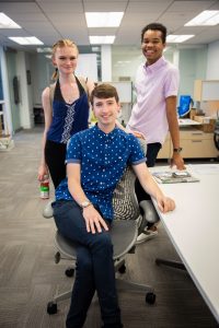 Matt and fellow interns at his job in Philly Campus