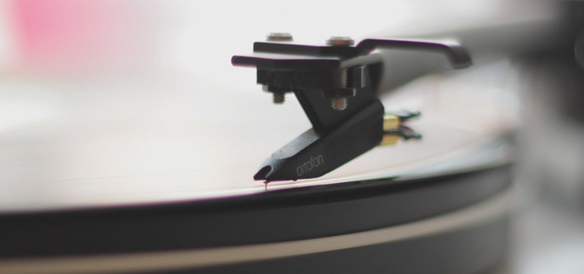 a music record on a record player