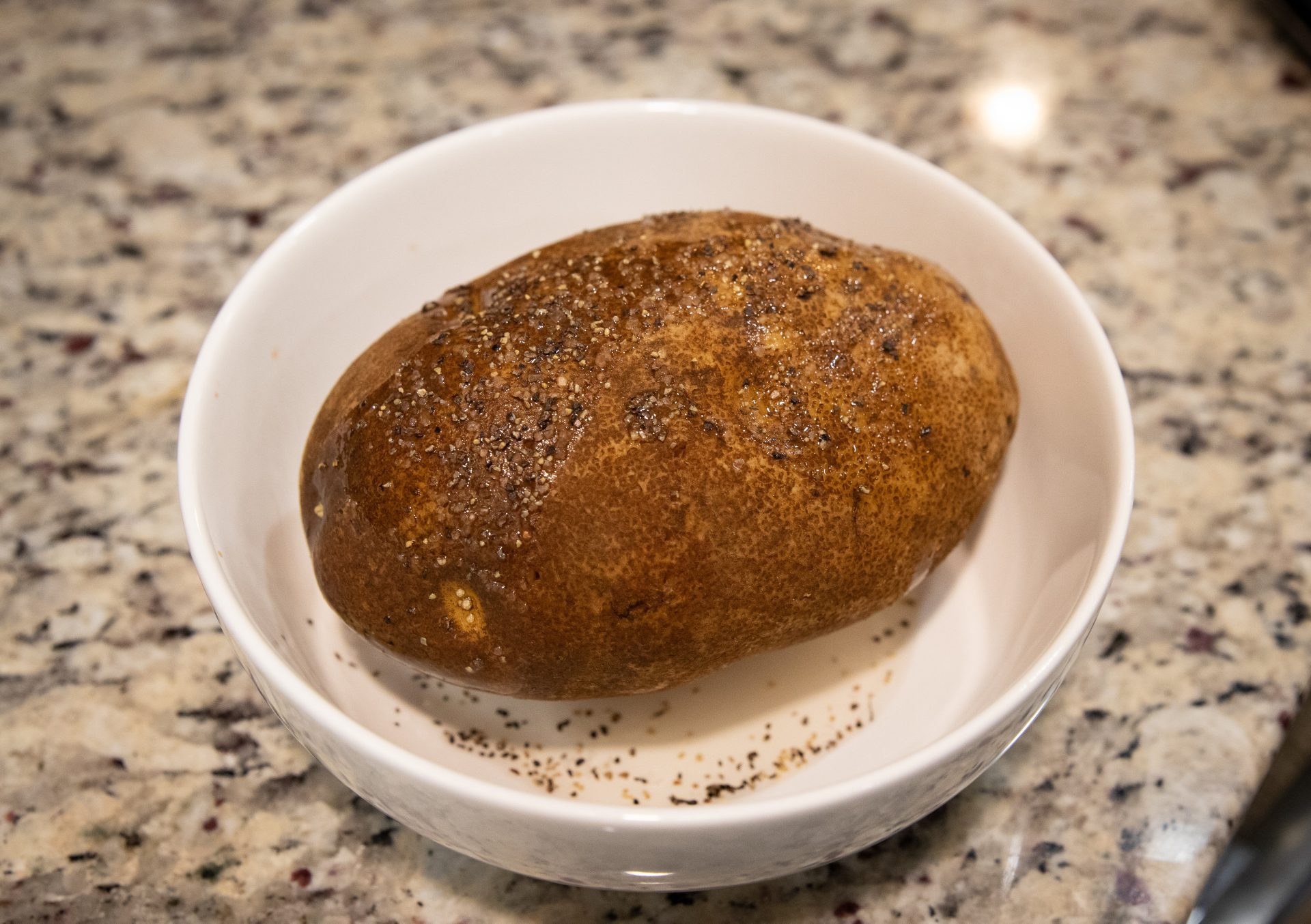 Microwaved potato.