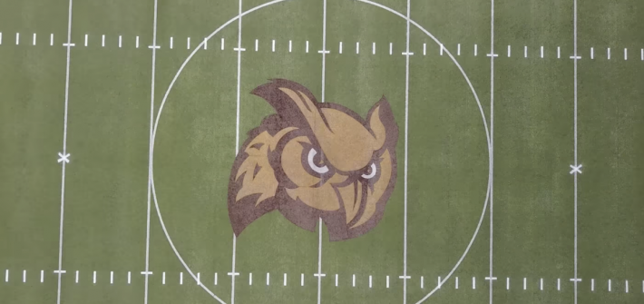 A drone shot of the intramural soccer field