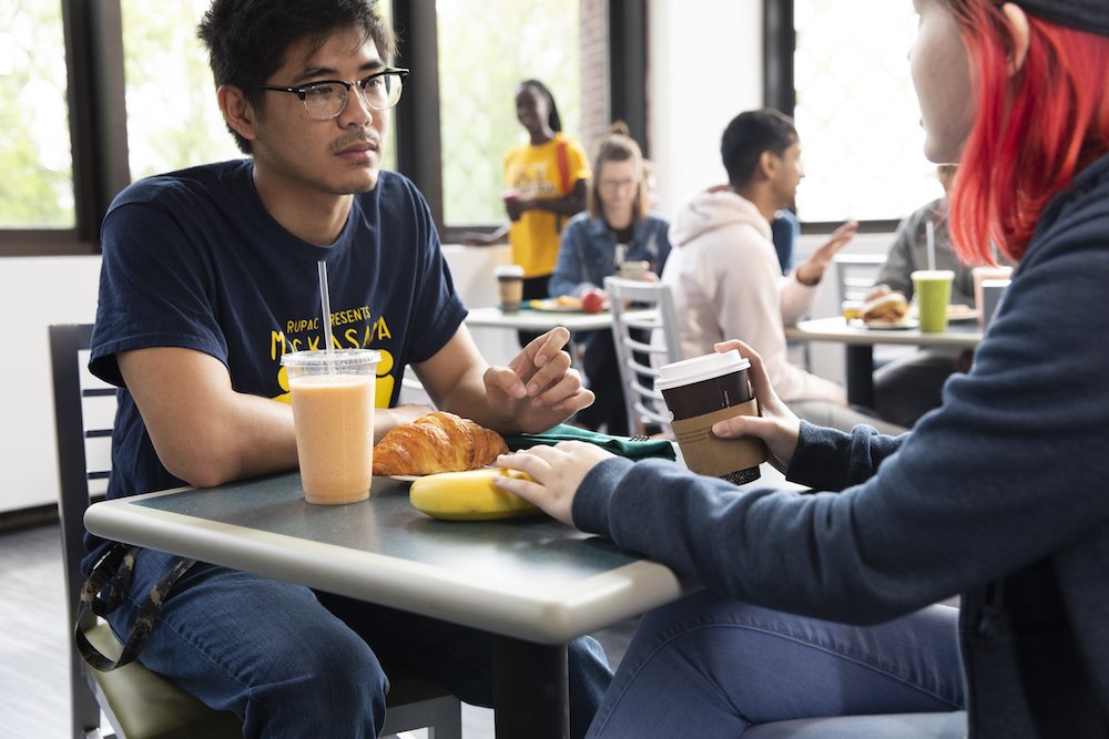 Two students dining in the Student Center Marketplace