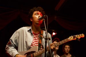 Guitarist performing at the Trocadero as part of Rowan's "Summer Kickoff" show.
