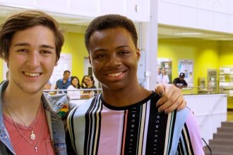 Future freshman and PCI student Jameel Muhammad (at right) prepares for his first semester at Rowan