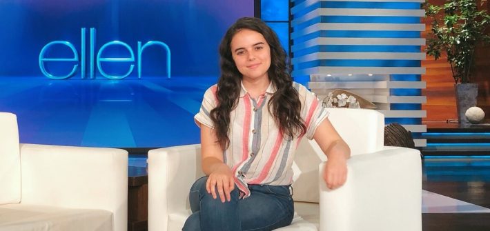 Rowan Journalism and RTF major Victoria Todorova in the studio of "The Ellen Show"