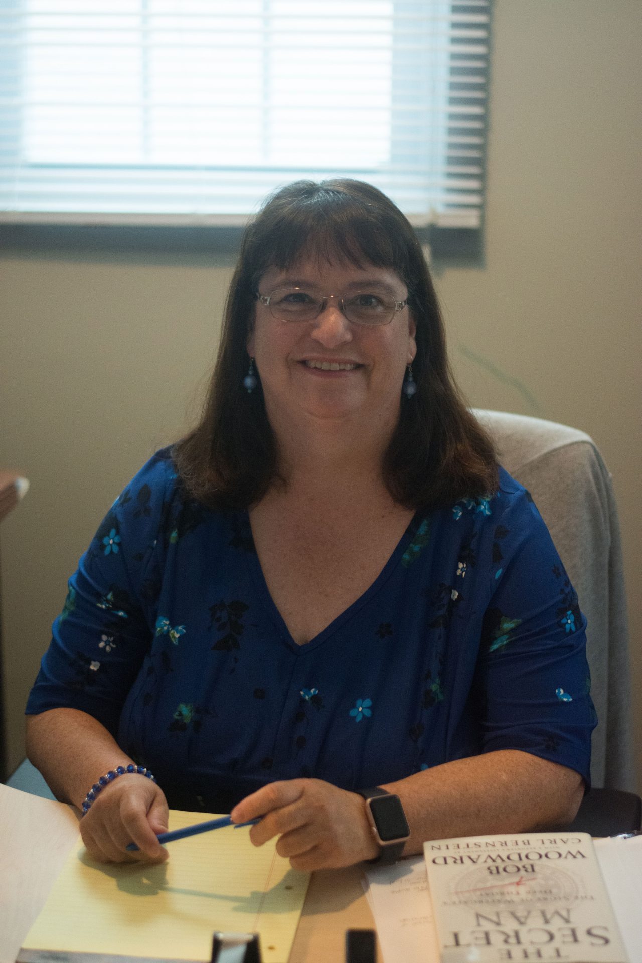 Rowan Journalism Professor Kathryn Quigley in her office