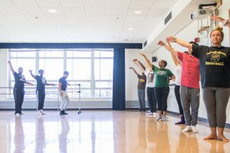 wide shot of students in their Elements of Dance class