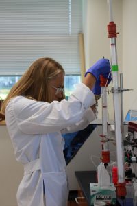 Translational biomedical science major Alyssa Sanders in her summer lab experience internship