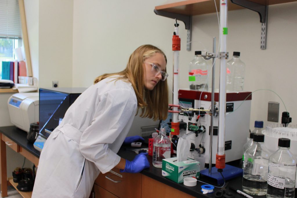 Translational biomedical science major Alyssa Sanders in her summer lab experience internship