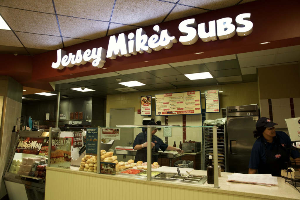 Photo of Jersey Mike's Subs in the Student Center at Rowan University.