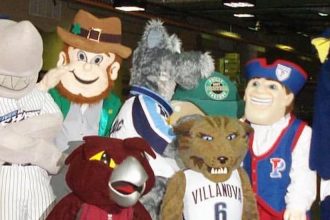 Rowan alumna Jula Lechner (at left) was the Rowan mascot, WhooRU, while a student here.