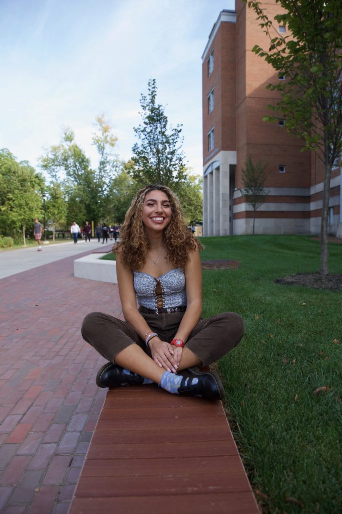 Psychology major Gianna Witasick, photographed outside on Rowan's campus, shares what she's listening to at the moment