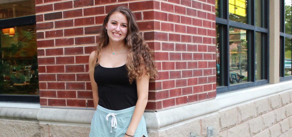 Junior Biochemistry major Alyssa Salera, who interned in Isreal in summer 2019, is photographed outside of the Barnes and Noble