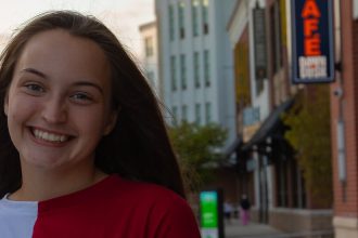 Freshman Exploratory Studies major Erin O'Grady is photographed on Rowan Boulevard