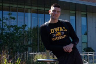 Rowan international student and marketing major Marko Minic outside Business Hall