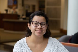 Mariana Cardenas, a senior Psychology major at Rowan, pictured in the Chamberlain Student Center