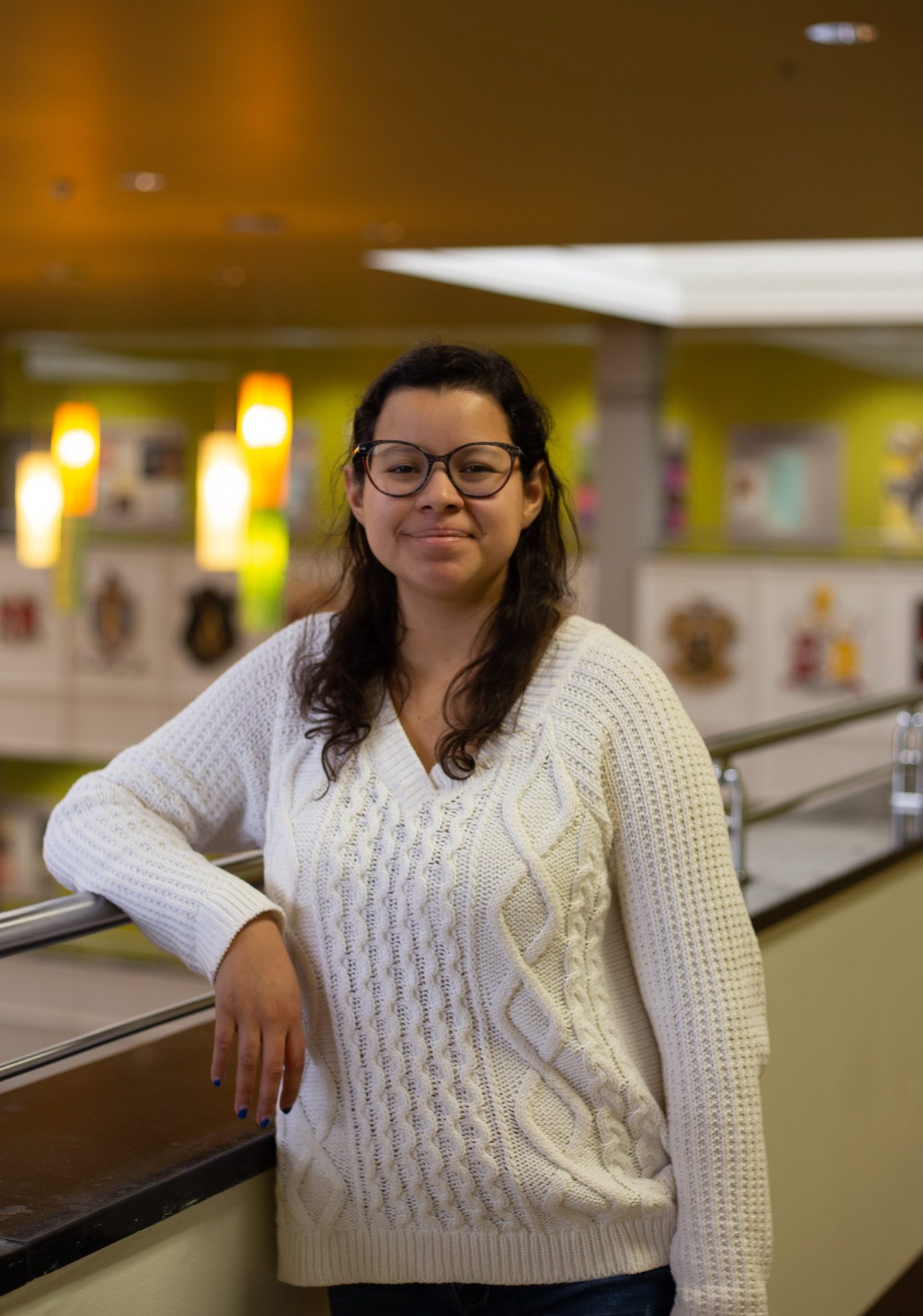 Mariana Cardenas, a senior Psychology major at Rowan, pictured in the Chamberlain Student Center