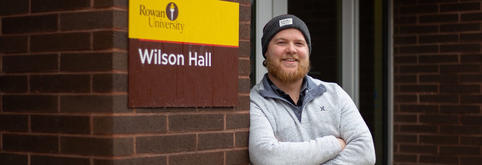 Music Industry major Jeff McConnell stands outside Wilson Hall