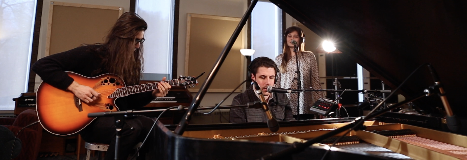 rowan students making music in the studio