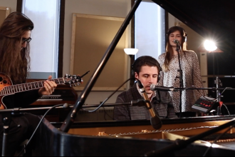 rowan students making music in the studio