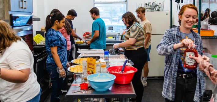 students cook at the ronald mcdonald house