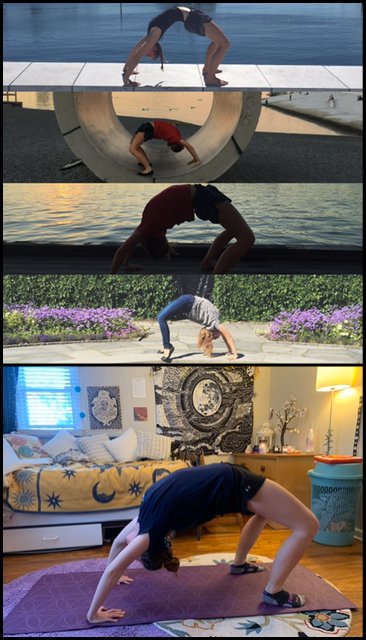 Photos of yoga positions contributed by Robyn Wright