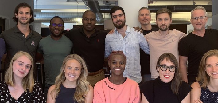 Nicole with employees and mentors at FitGrid, one of the organizations she interned for