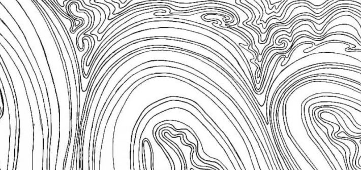 a swirly line drawing by Doug Jones, a Biomedical Art and Visualization student at Rowan University.