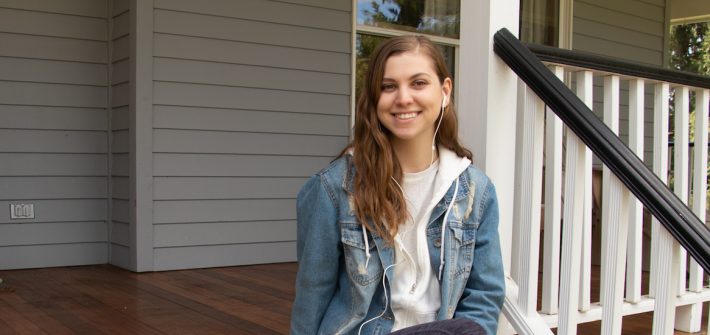 Senior Alyssa Bauer at her home in Bergen County