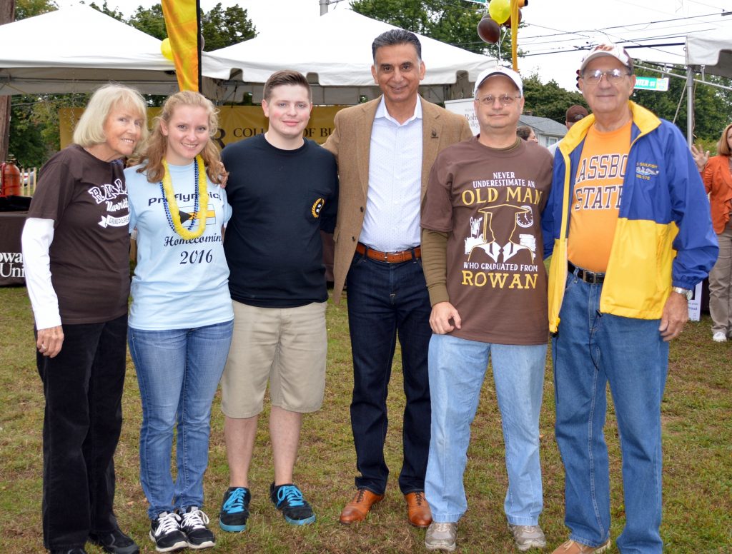 Victoria (second on the left) with her family members who attended Rowan with President Ali Houshmand.