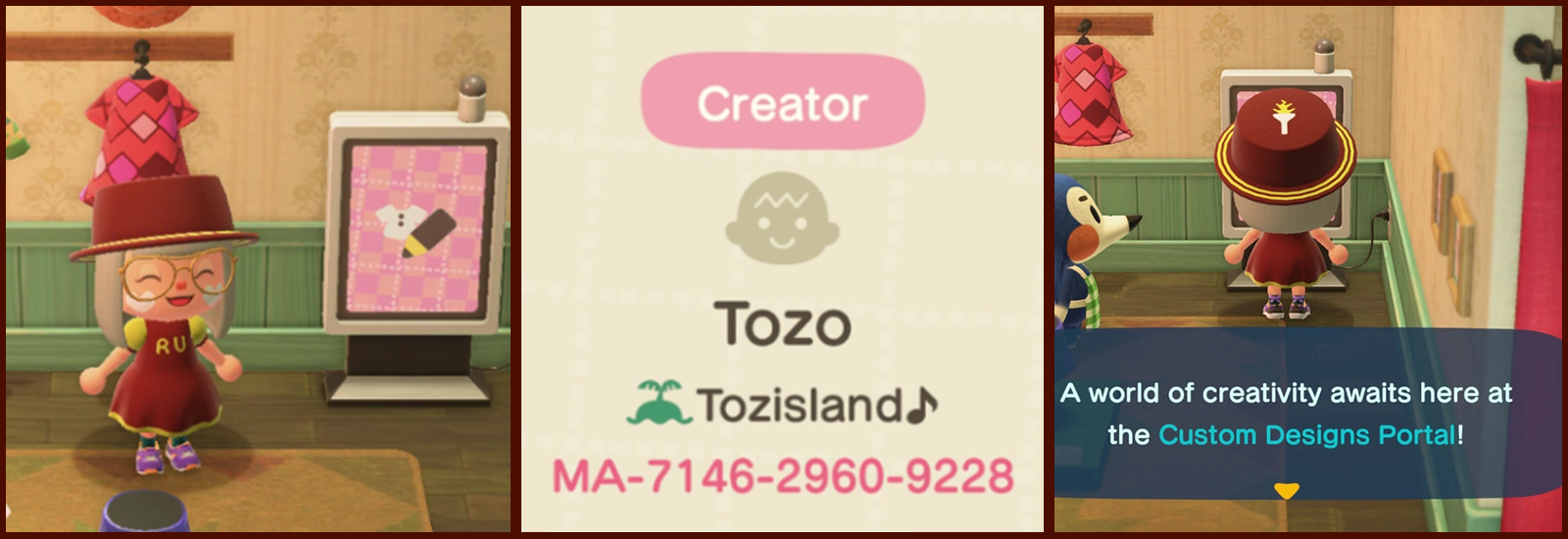 Able Sisters' shop and creator code inside Animal Crossing