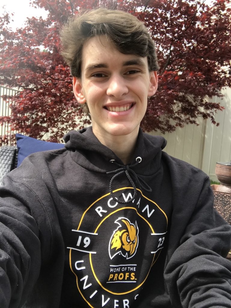 Connor shows off his new Rowan hoodie.
