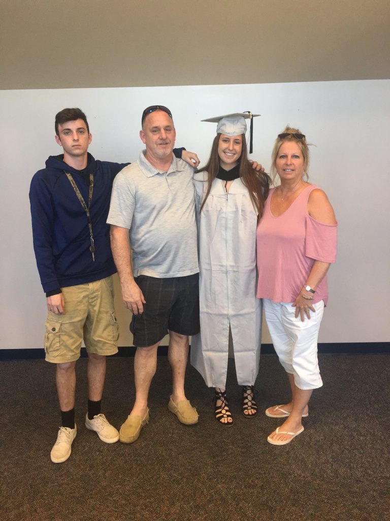 History major Catherine Dunn with her family.