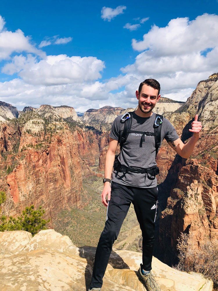 Mechanical engineering major Jason Fisch in Zion National Park