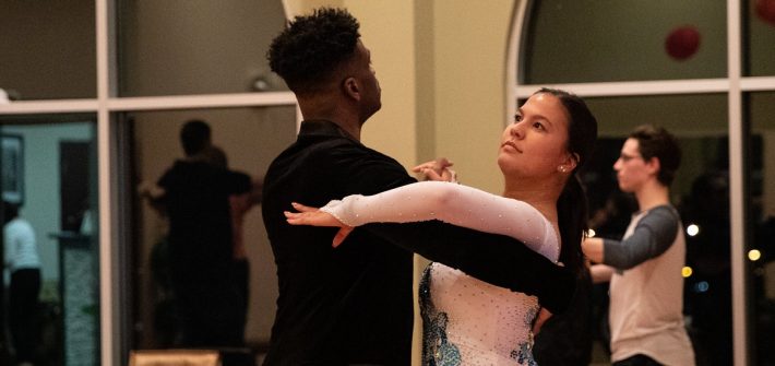 Members of the Ballroom Club practicing.