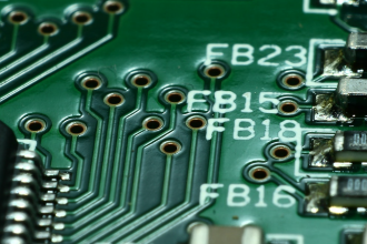 a close-up of a computer motherboard.