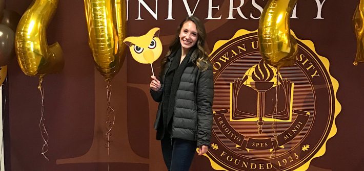 Photo of future Prof Amanda visiting Rowan.