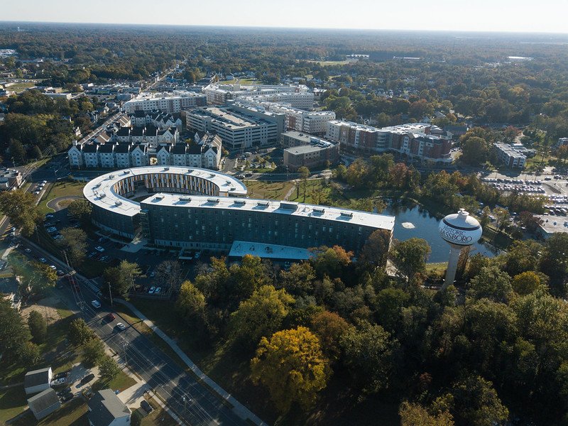 Drone photo of Rowan's Glassboro campus