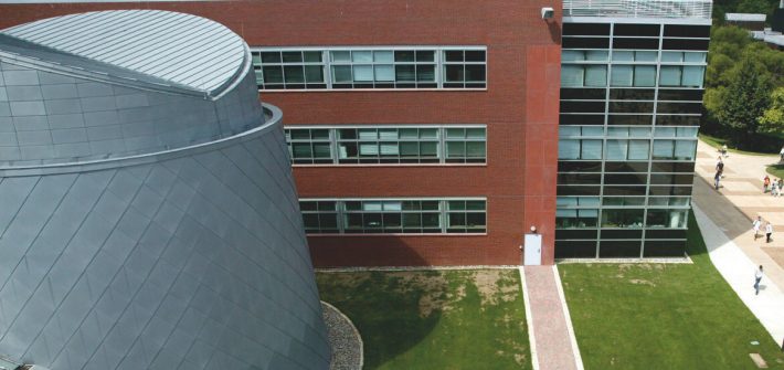 Drone shot of Science Hall