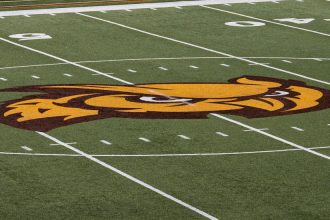 Center field at Wackar Stadium.