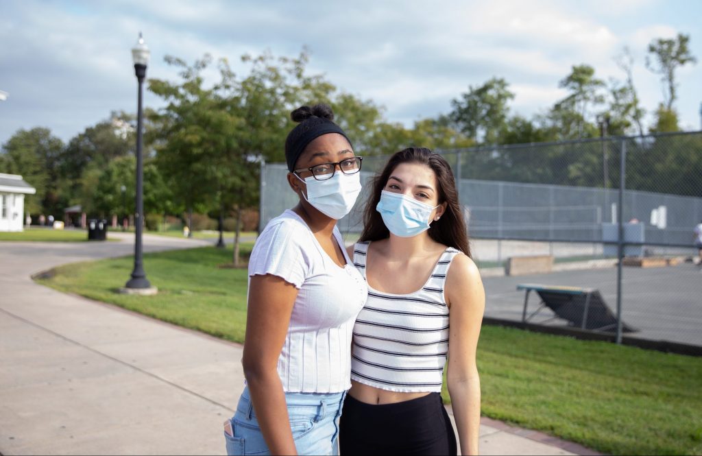 Nya Ritch and Julianne Ferraro pose for a photo together.