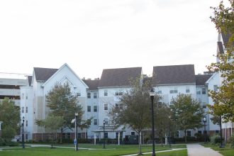 View of the Rowan Boulevard Apartments from the courtyard.