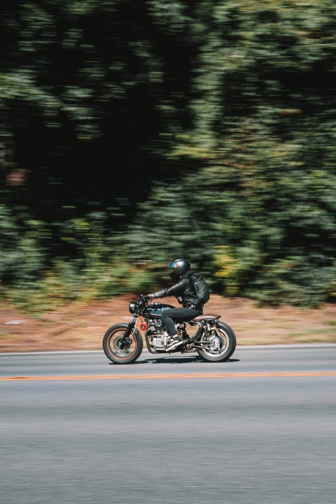 A photo Stephanie took of a motorcyclist in action.
